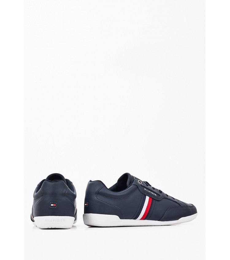 Ανδρικά Παπούτσια Casual Cupsole.Lo Μπλε Δέρμα Tommy Hilfiger Ανδρικά Παπούτσια Casual Cupsole.Lo Μπλε Δέρμα Tommy Hilfiger