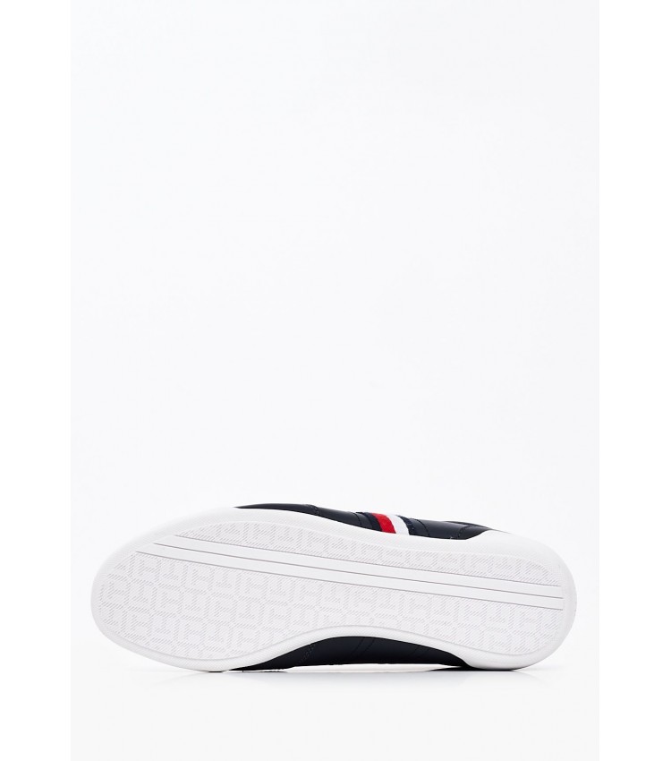 Ανδρικά Παπούτσια Casual Cupsole.Lo Μπλε Δέρμα Tommy Hilfiger Ανδρικά Παπούτσια Casual Cupsole.Lo Μπλε Δέρμα Tommy Hilfiger