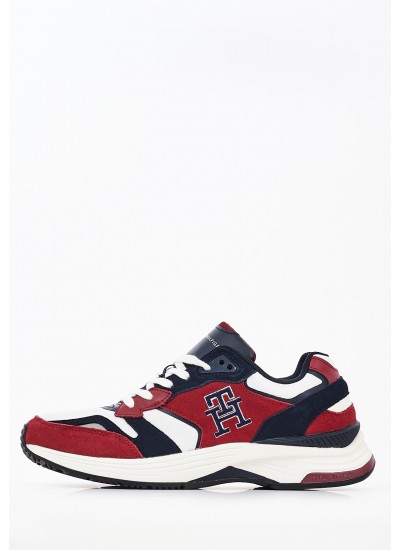 Ανδρικά Παπούτσια Casual Modern.Prep Μπορντό Δέρμα Καστόρι Tommy Hilfiger