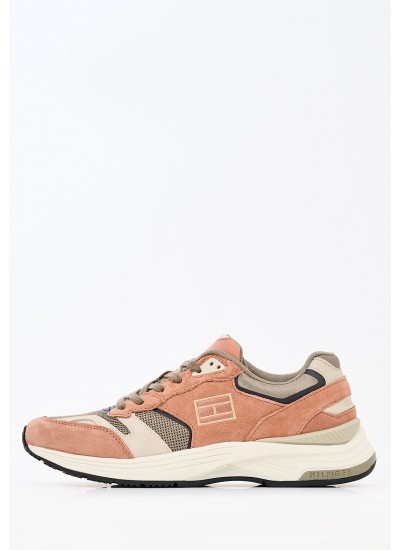 Ανδρικά Παπούτσια Casual Prep.Sneaker Πορτοκαλί Δέρμα Καστόρι Tommy Hilfiger
