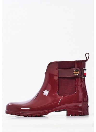 Women Boots Rainboot.Detail Bordo Rubber Tommy Hilfiger