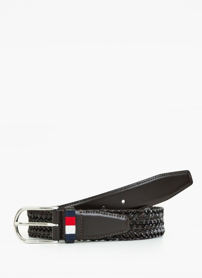 Ανδρικές Ζώνες Th.Mens.Belt Καφέ Δέρμα Tommy Hilfiger