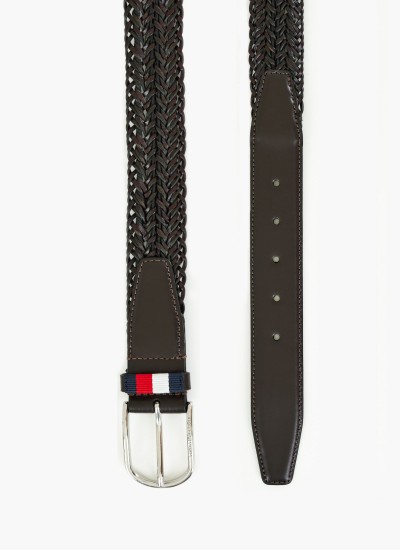 Ανδρικές Ζώνες Th.Mens.Belt Καφέ Δέρμα Tommy Hilfiger