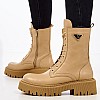 Women Boots 2253.15126 Beige Leather Mortoglou Ankle Boots Mortoglou 2253.15126-Beige