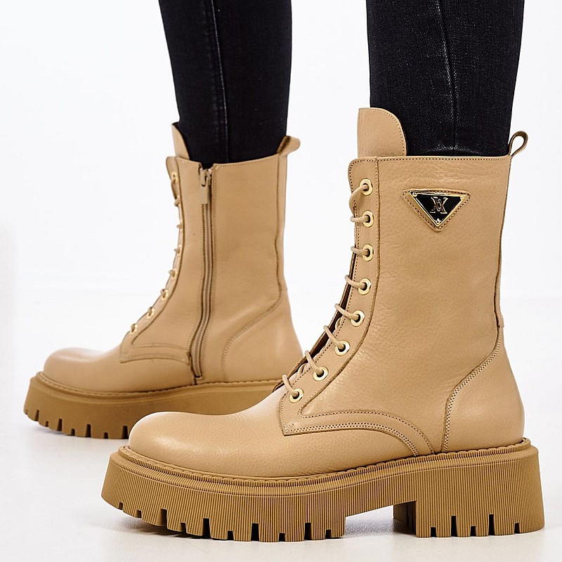 Women Boots 2253.15126 Beige Leather Mortoglou