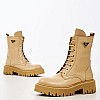 Women Boots 2253.15126 Beige Leather Mortoglou Ankle Boots Mortoglou 2253.15126-Beige