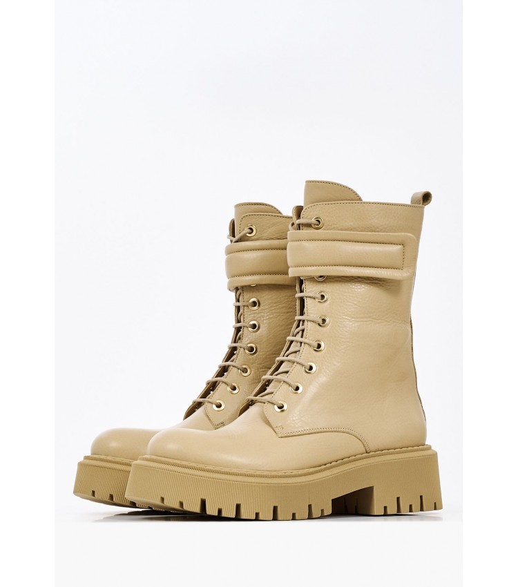 Women Boots 2256.15130 Beige Leather Mortoglou