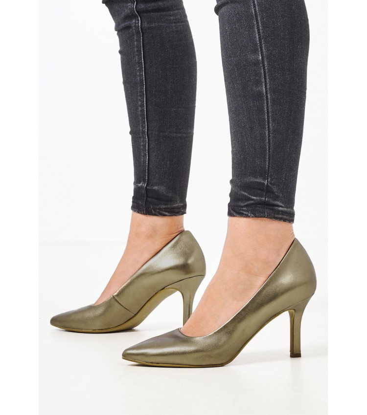 Women Pumps & Peeptoes High 22416 Bronze Leather Tamaris