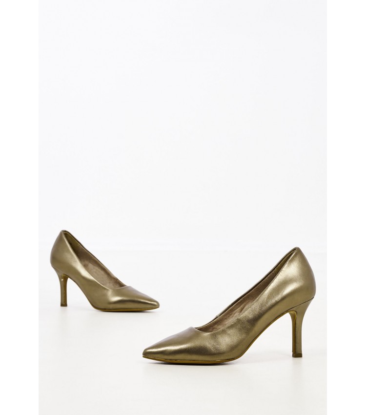 Women Pumps & Peeptoes High 22416 Bronze Leather Tamaris