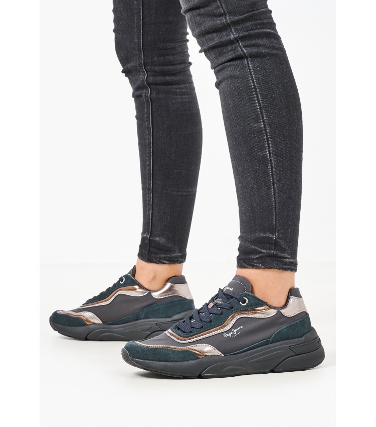 Women Casual Shoes Arrow.Pop Black Buckskin Pepe Jeans