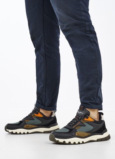Ανδρικά Παπούτσια Casual Banksy.Urban Μαύρο ECOleather Pepe Jeans