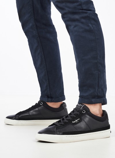 Ανδρικά Παπούτσια Casual Barry.Smart Μαύρο ECOleather Pepe Jeans