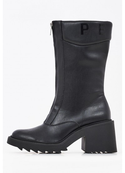 Women Boots Boss.Zip Black ECOleather Pepe Jeans