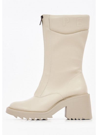 Women Boots Boss.Zip Beige ECOleather Pepe Jeans