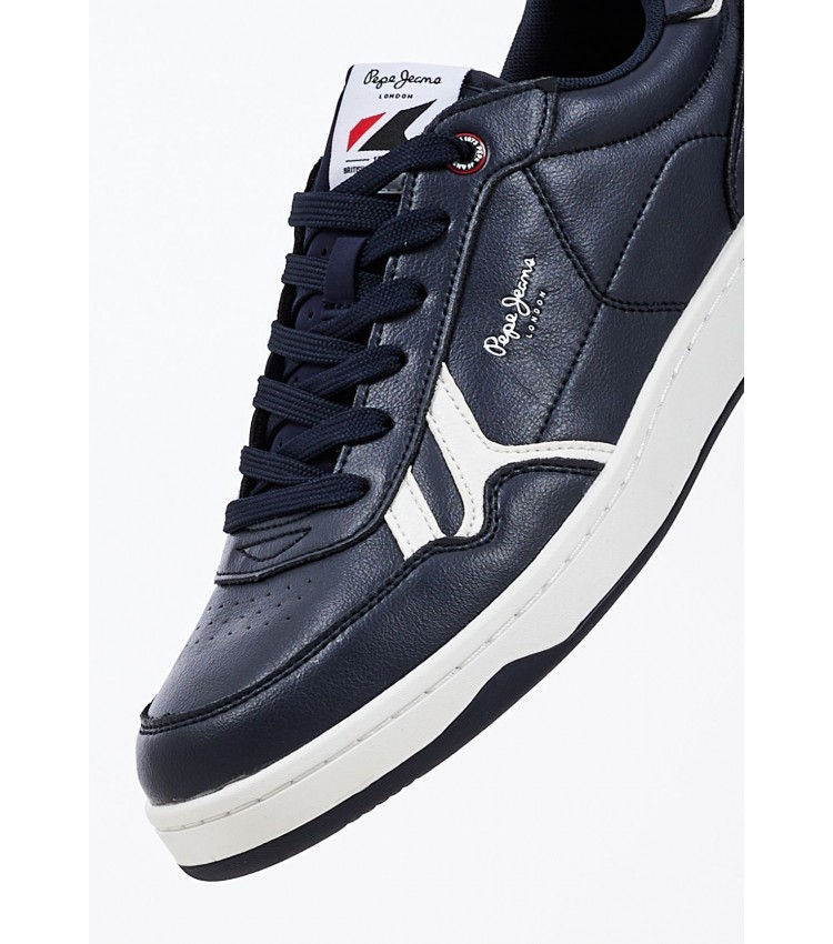 Ανδρικά Παπούτσια Casual Kore.Britt Μπλε Δέρμα Pepe Jeans