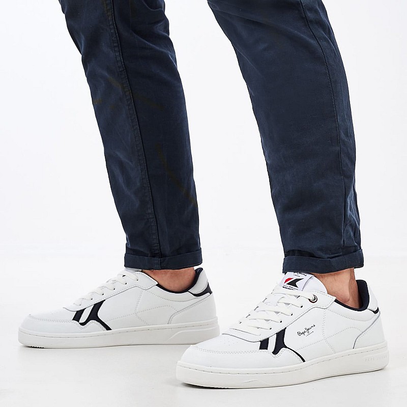 Ανδρικά Παπούτσια Casual Kore.Britt Άσπρο Δέρμα Pepe Jeans