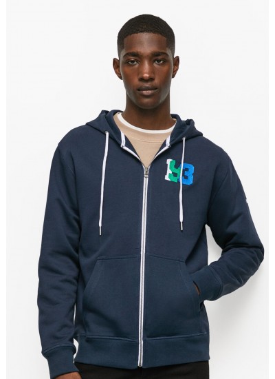 Ανδρικές Ζακέτες Pascal.Zip Μπλε Βαμβάκι Pepe Jeans