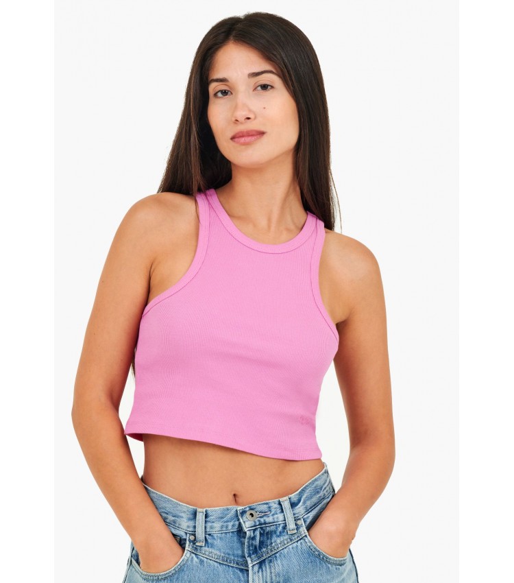 Γυναικείες Μπλούζες - Τοπ Piera Ροζ Βαμβάκι Pepe Jeans