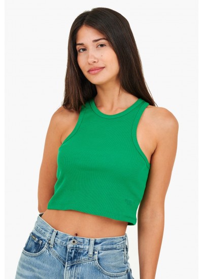 Γυναικείες Μπλούζες - Τοπ Piera Πράσινο Βαμβάκι Pepe Jeans
