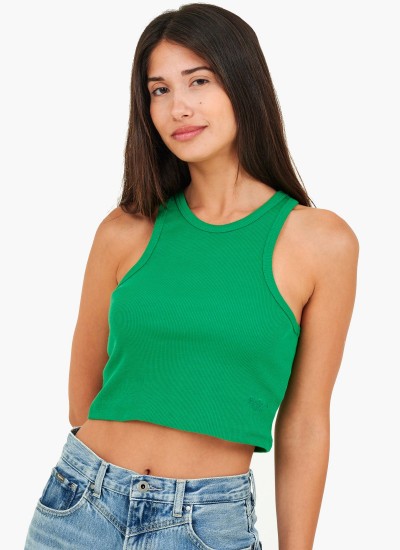 Γυναικείες Μπλούζες - Τοπ Piera Πράσινο Βαμβάκι Pepe Jeans