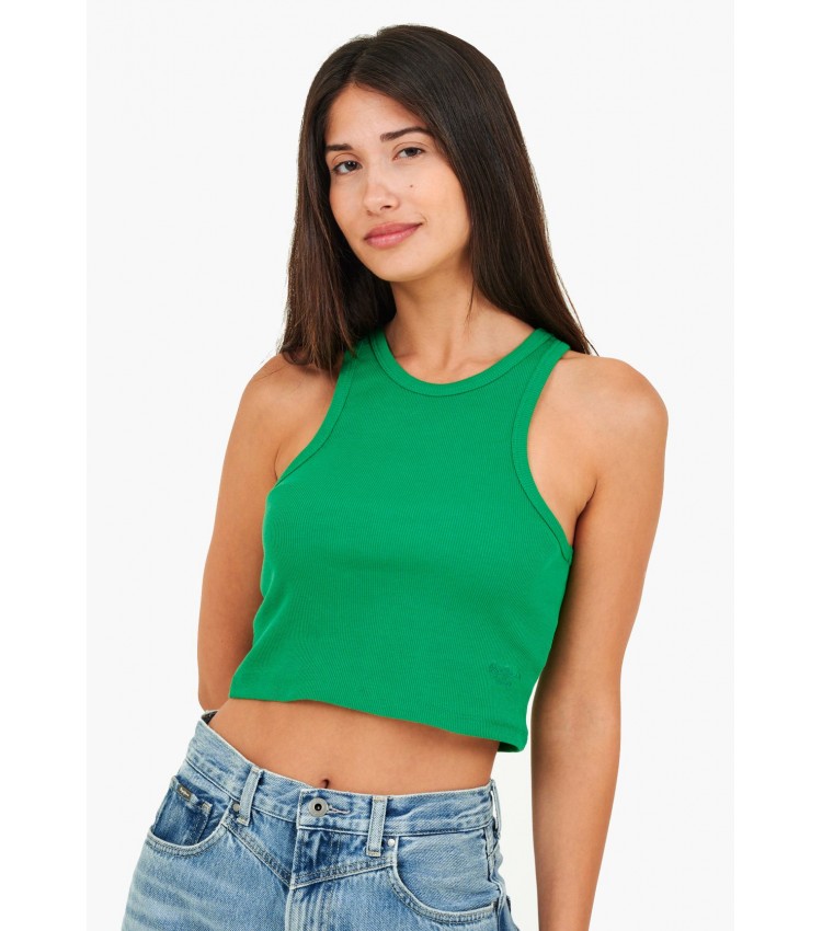 Women T-Shirts - Tops Piera Green Cotton Pepe Jeans