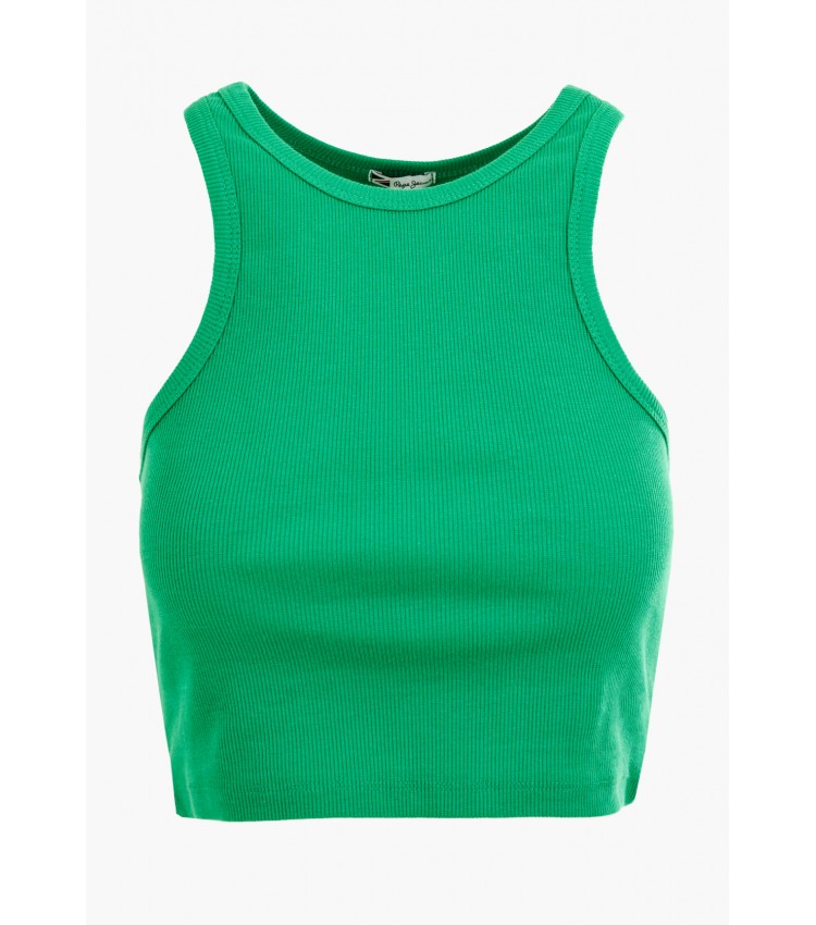 Women T-Shirts - Tops Piera Green Cotton Pepe Jeans