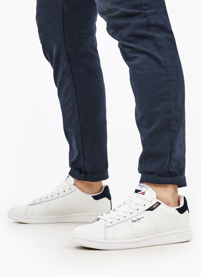 Men Casual Shoes London.Basic Blue Suede Leather Pepe Jeans