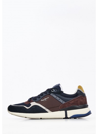 Ανδρικά Παπούτσια Casual Pro.Urban Μπλε Δέρμα Pepe Jeans