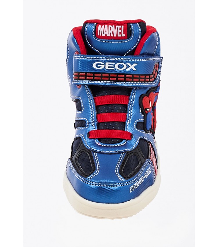 Kids Boots Grayjay.Bc Blue ECOleather Geox