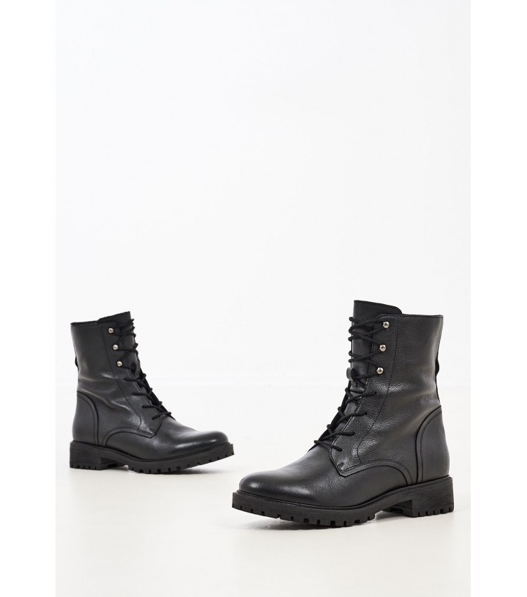Women Boots Hoara Black Leather Geox