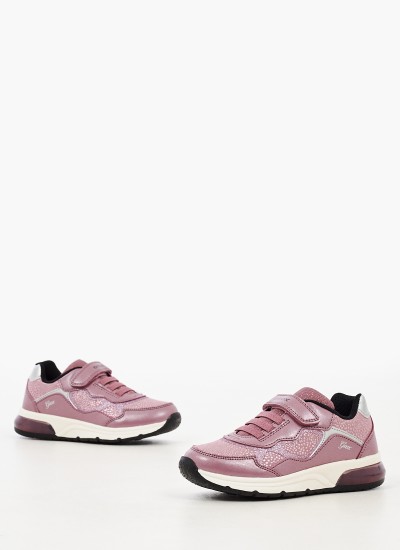 Παιδικά Παπούτσια Casual Spaceclub.Snk Ροζ ECOleather Geox