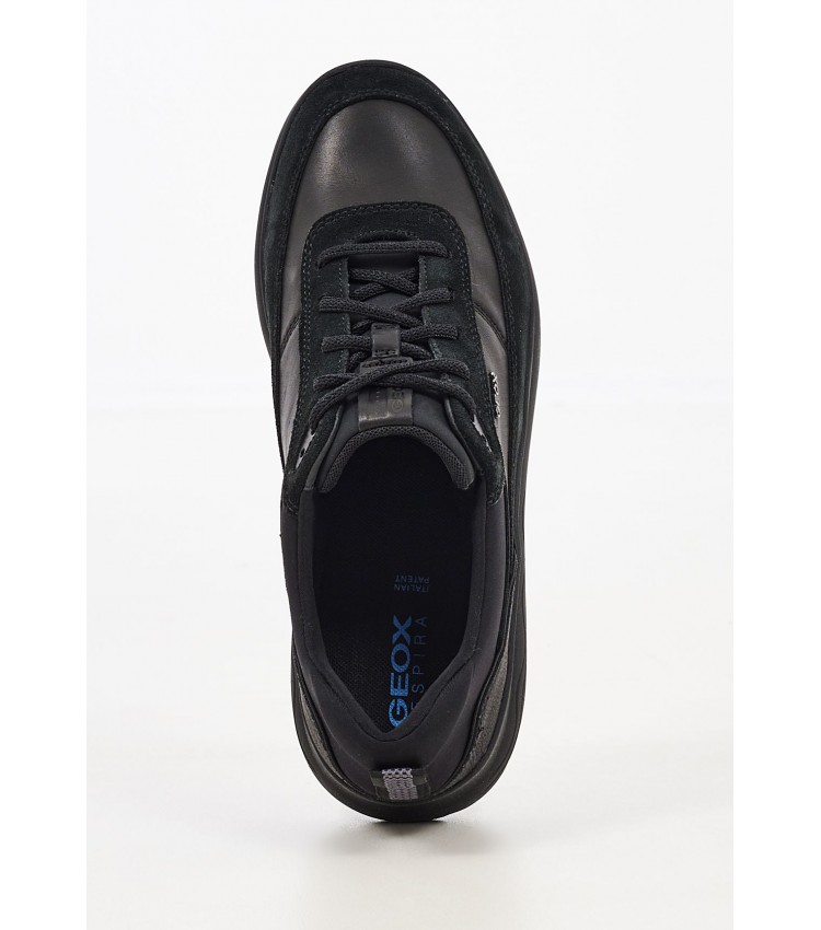 Men Casual Shoes U.Spherica.E Black Leather Geox