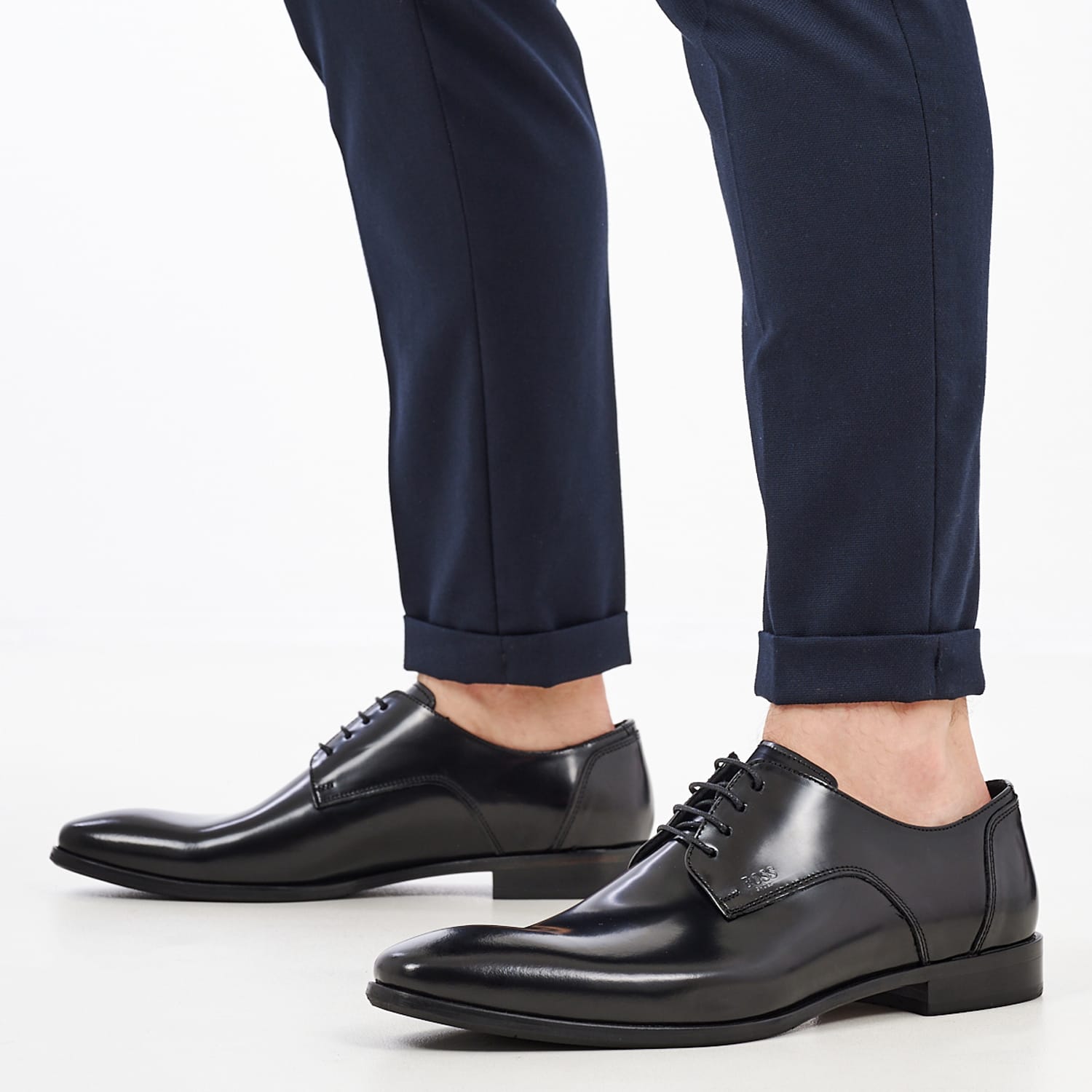 Ανδρικά Παπούτσια Δετά U4972.Flo Μαύρο Δέρμα Boss shoes