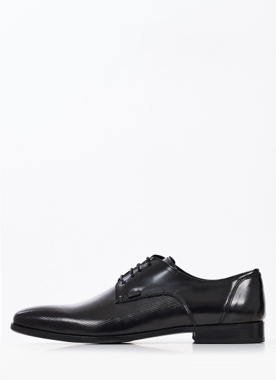 Ανδρικά Παπούτσια Δετά U4972.Rmn Μαύρο Δέρμα Boss shoes