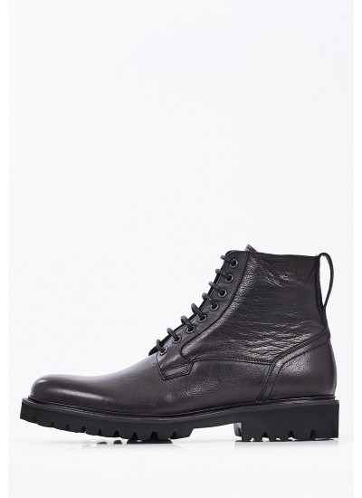 Ανδρικά Μποτάκια U5114 Μαύρο Δέρμα Boss shoes