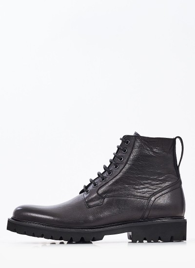 Ανδρικά Μποτάκια U5114 Μαύρο Δέρμα Boss shoes