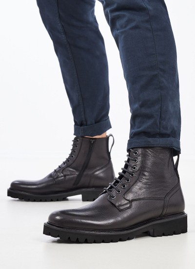 Ανδρικά Μποτάκια U5114 Μαύρο Δέρμα Boss shoes