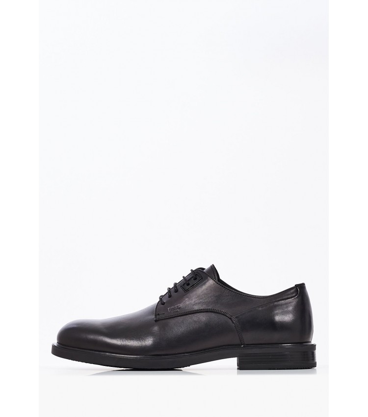 Ανδρικά Παπούτσια Δετά U6741 Μαύρο Δέρμα Boss shoes