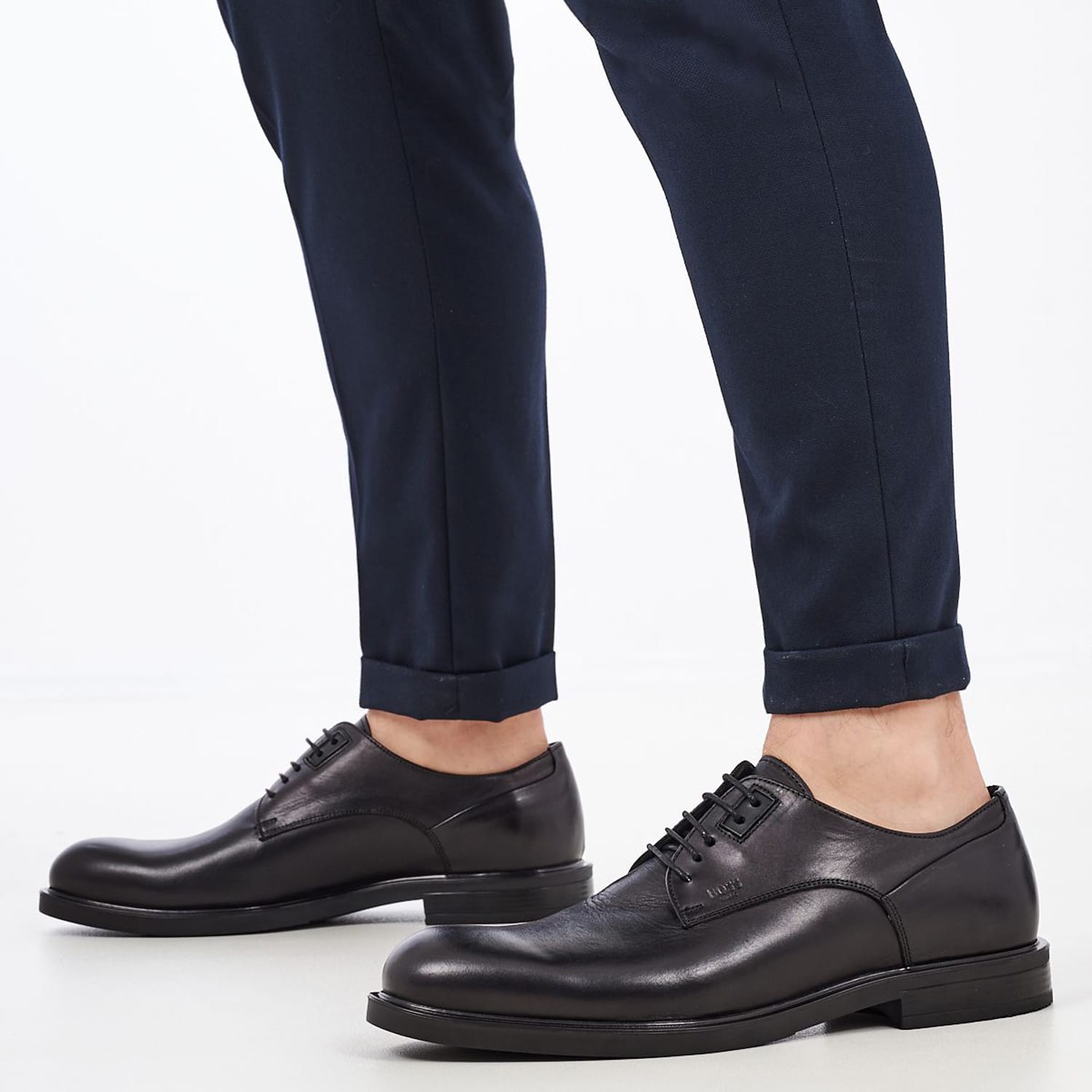 Ανδρικά Παπούτσια Δετά U6741 Μαύρο Δέρμα Boss shoes