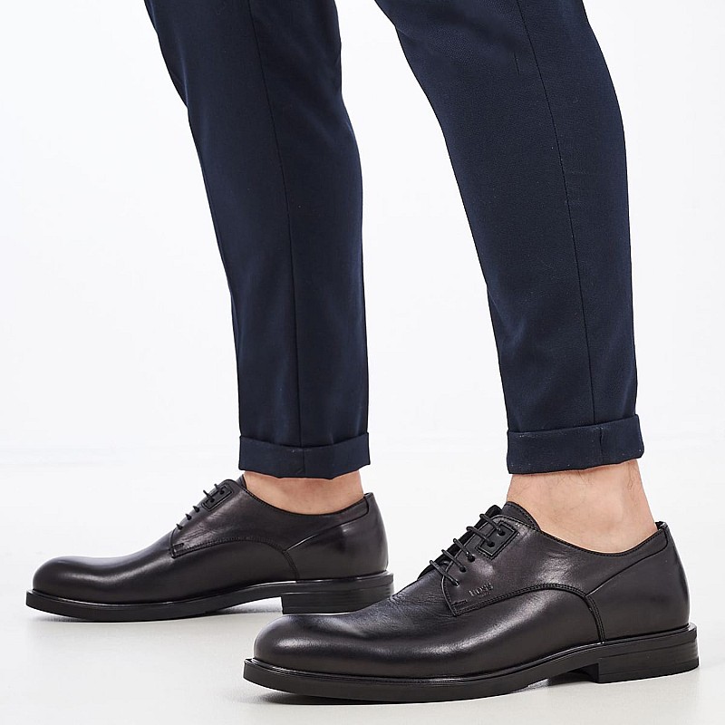 Ανδρικά Παπούτσια Δετά U6741 Μαύρο Δέρμα Boss shoes