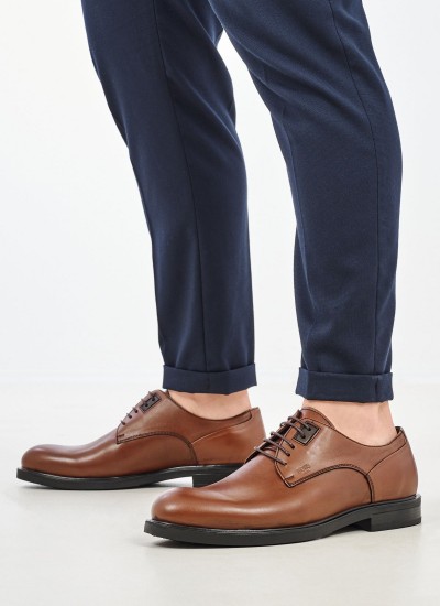 Ανδρικά Παπούτσια Δετά U6741 Καφέ Δέρμα Boss shoes