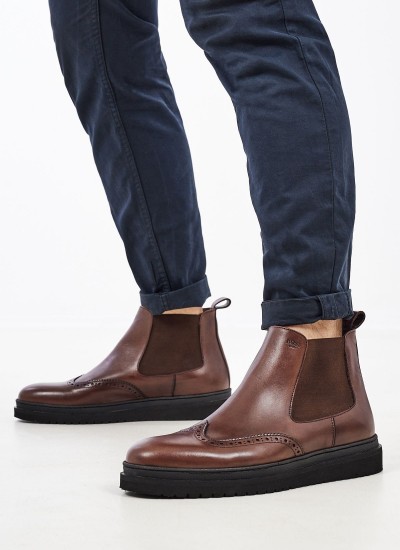 Men Boots U6795 Black Leather Boss shoes
