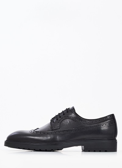 Men Shoes U6983 Black Leather Boss shoes