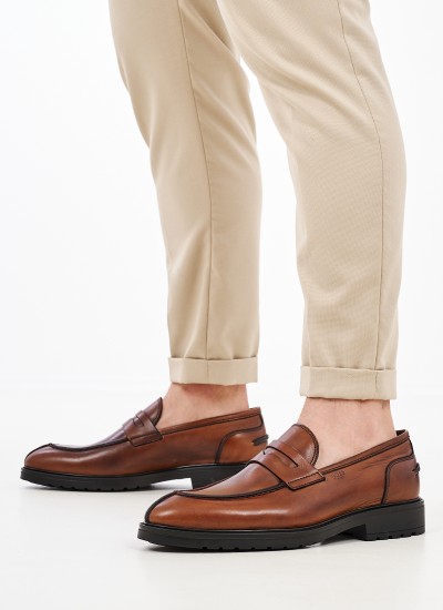 Ανδρικά Μοκασίνια U7013 Ταμπά Δέρμα Boss shoes