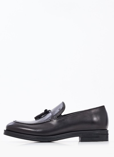 Ανδρικά Μοκασίνια U7047 Μαύρο Δέρμα Boss shoes