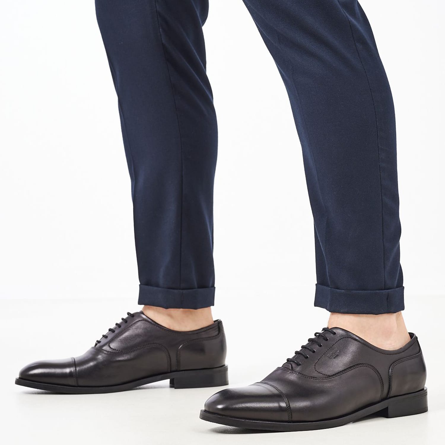 Ανδρικά Παπούτσια Δετά U7062 Μαύρο Δέρμα Boss shoes