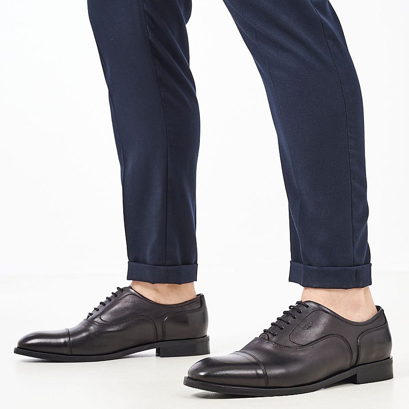 Ανδρικά Παπούτσια Δετά U7062 Μαύρο Δέρμα Boss shoes
