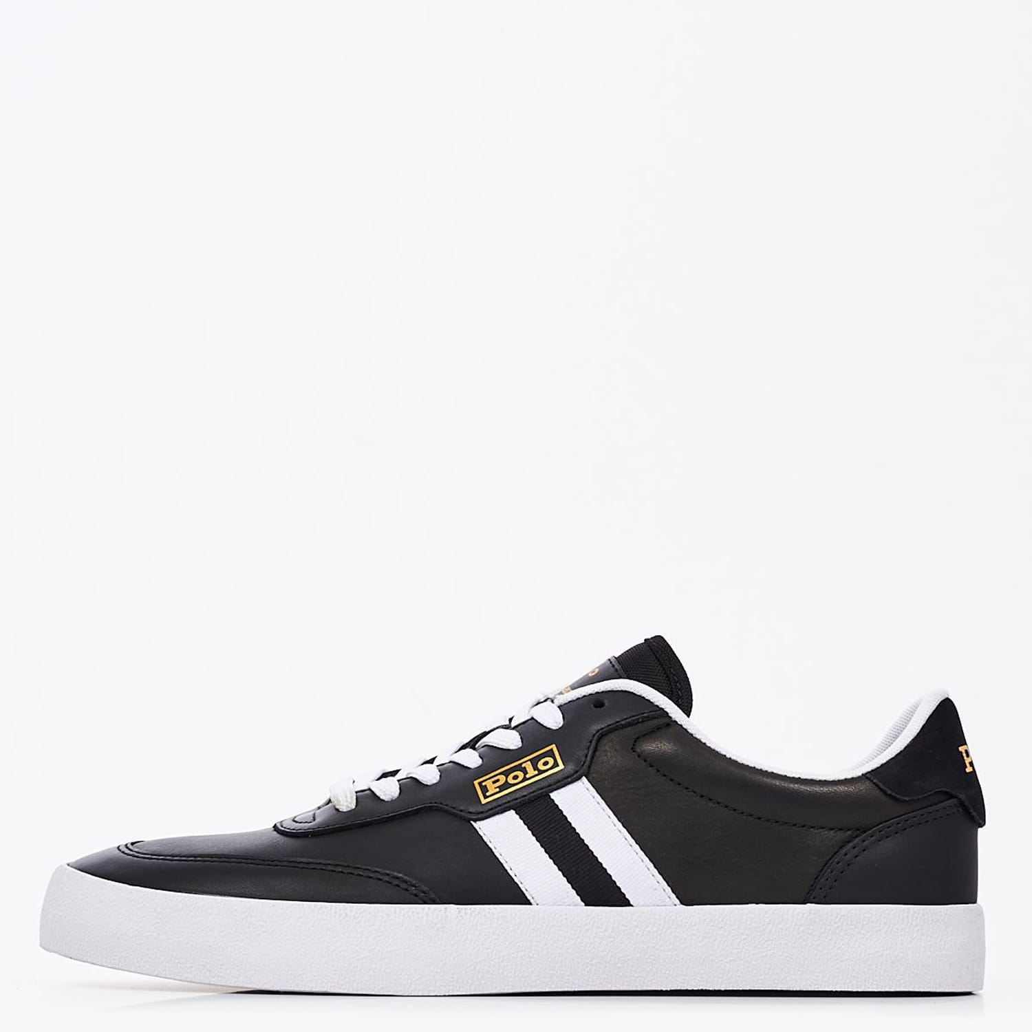 Ανδρικά Παπούτσια Casual Court.Sneaker Μαύρο Δέρμα Ralph Lauren