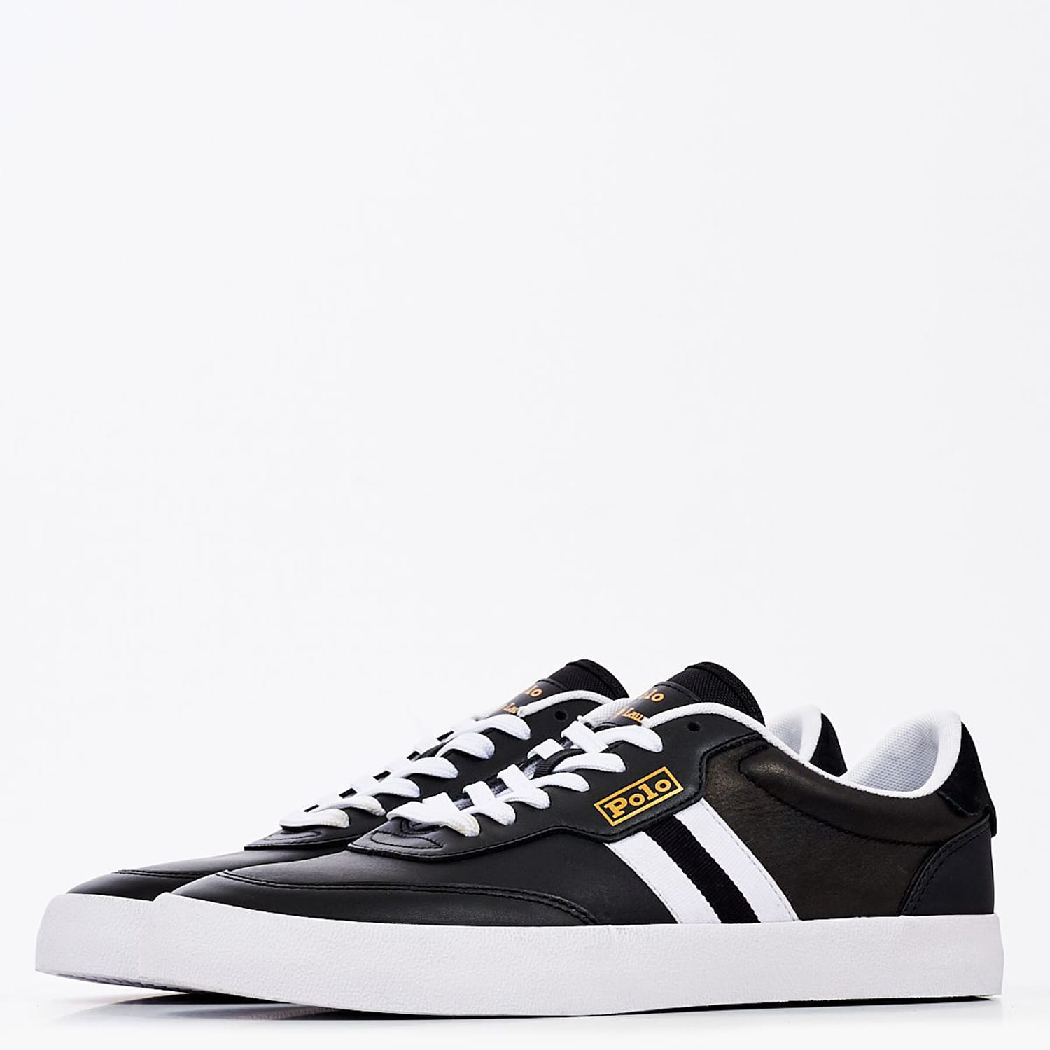 Ανδρικά Παπούτσια Casual Court.Sneaker Μαύρο Δέρμα Ralph Lauren Ανδρικά Παπούτσια Casual Court.Sneaker Μαύρο Δέρμα Ralph Lauren