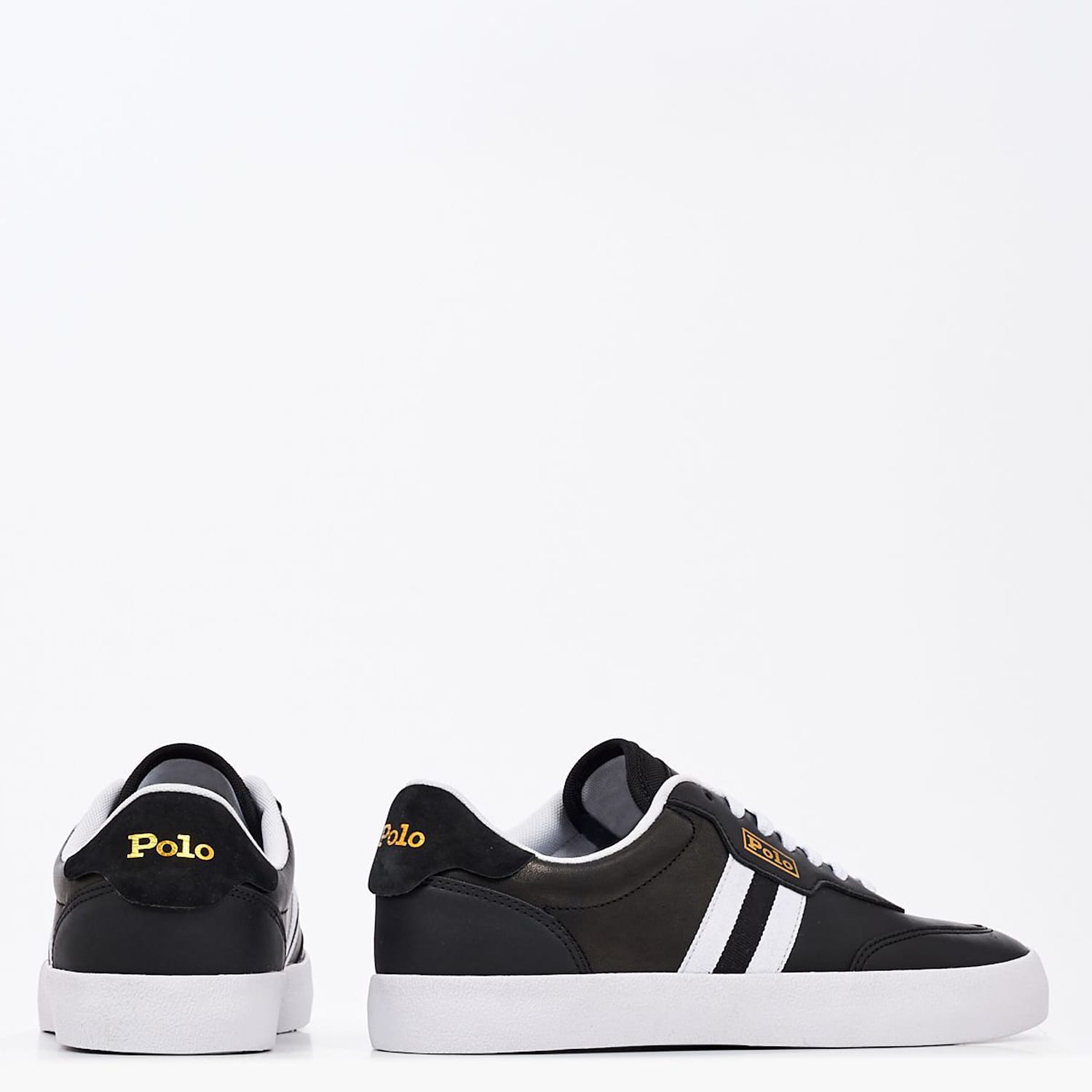 Ανδρικά Παπούτσια Casual Court.Sneaker Μαύρο Δέρμα Ralph Lauren Ανδρικά Παπούτσια Casual Court.Sneaker Μαύρο Δέρμα Ralph Lauren